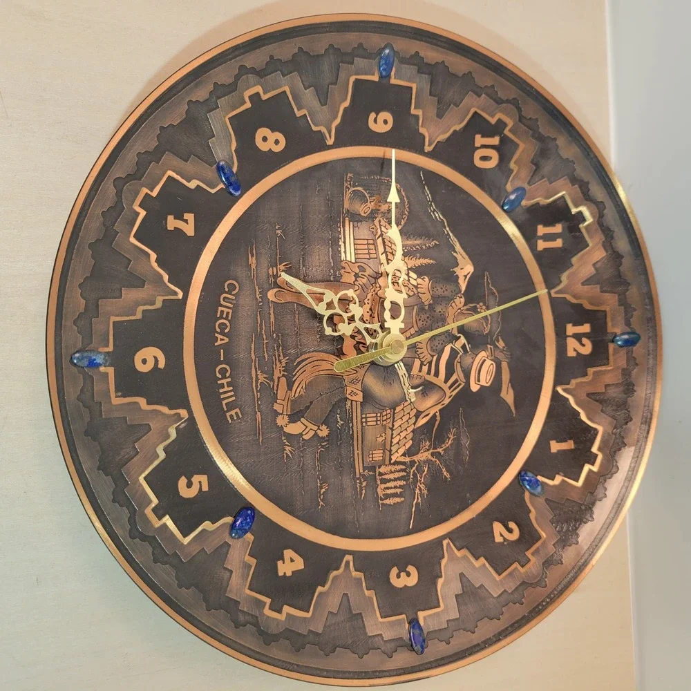Unique Copper Chile Cueca Dancer‎ Wall Clock Handcrafted w CLOCK NOT WORKING